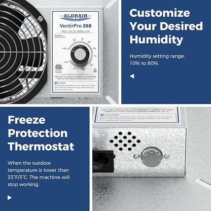 ALORAIR 260CFM Crawl Space Ventilator Fan, 6.7 Inch Basement Vent Fan - Image 4