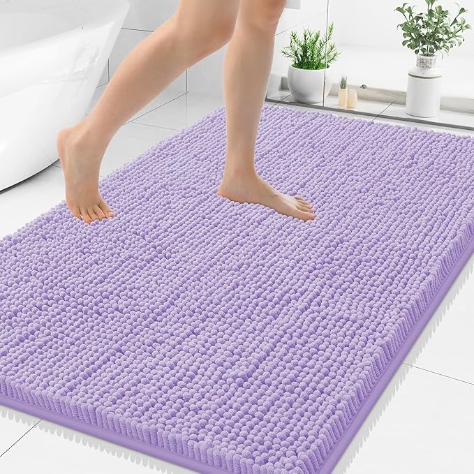 Smiry Luxury Chenille Bathroom Rugs 40x32, Extra Soft and Absorbent Shaggy Bath by Smiry