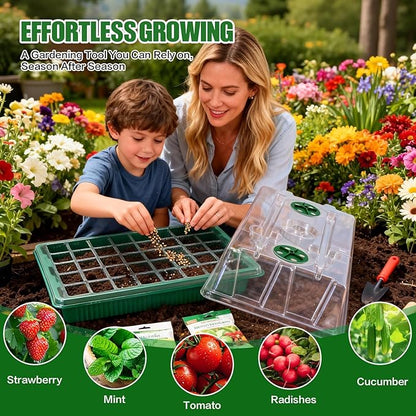 joyhalo Seed Starter Tray with Grow Light, 2 Pack 80 Cells, Thicken Plant - Image 7