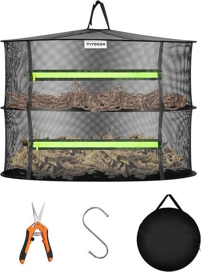 VIVOSUN 2-Layer Mesh Drying Rack Hanging Design by VIVOSUN