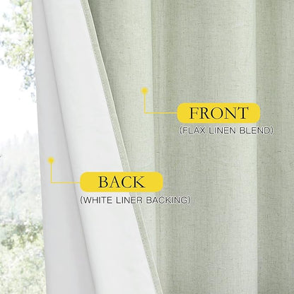 NICETOWN 100% Blackout Linen Curtains - Image 5