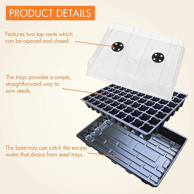 Gardzen Seed Starter Tray, 5 Pack Smiling Face Plant Germination Trays - Image 2