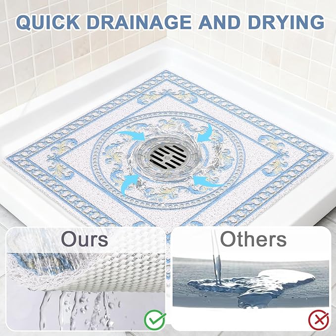 Square Shower Mat Non Slip: 24x24 Inch Extra Large Shower Mats - Image 6