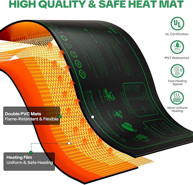 Seed Starter Tray with Grow Light & Heating Mat, 68℉-113℉ Adjustable, 40-Cell - Image 4