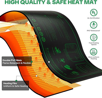 Seed Starter Tray with Grow Light & Heating Mat, 68℉-113℉ Adjustable, 40-Cell - Image 4