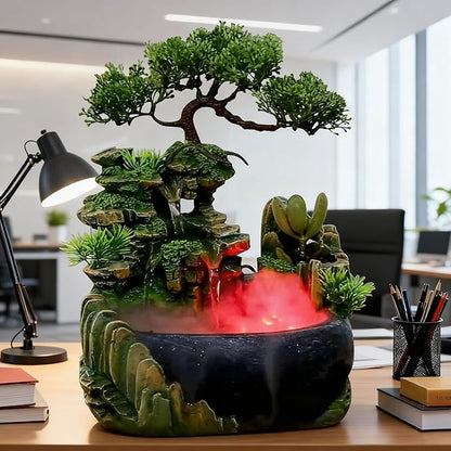 Tabletop Rockery Fountain Indoor Waterfall Bonsai Desktop Mini Rockery Water - Image 8