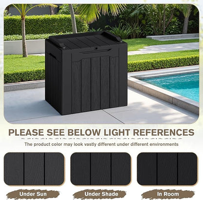 JUMMICO 31 Gallon Resin Deck Box Waterproof Indoor Outdoor Storage Boxes - Image 3