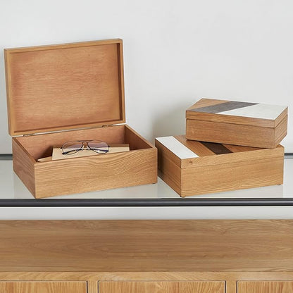 Deco 79 Wooden Geometric Decorative Box Decorative Keepsake Boxes - Image 5