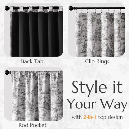 jinchan 95% Blackout Toile Curtains - Image 5