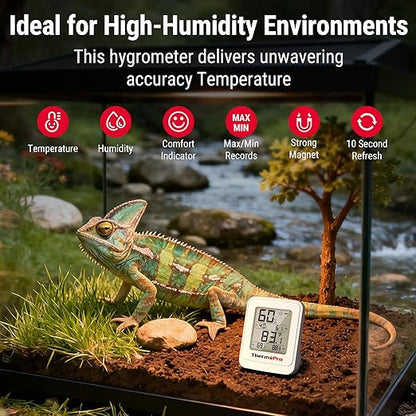 ThermoPro TP150 Greenhouse Thermometer Hygrometer, IPX5 High-Humidity Resistant - Image 3
