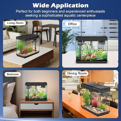 Smart Aquarium Fish Tank with Silent Water Pump, 2.4 Gallon Small Aquarium with - Image 8