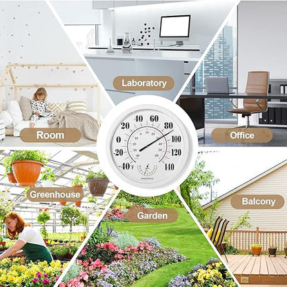 Indoor Outdoor Thermometer Wall Large Numbers Thermometer No Battery 10" - Image 3