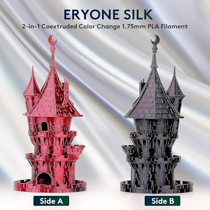 ERYONE Silk Dual Color PLA Filament 3D Printer 1.75mm +/- 0.03mm, Bicolor - Image 3