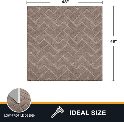 PURRUGS Dirt Trapping Door Mat 48" x 48", Non-Slip Machine Washable Entry Rug - Image 2