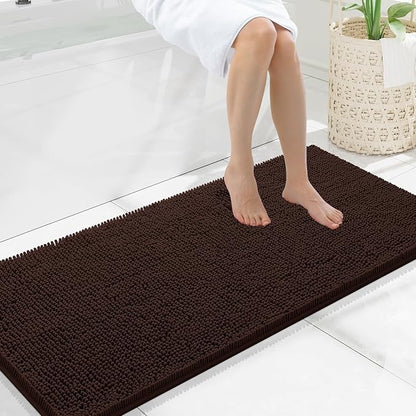 Smiry Luxury Chenille Bathroom Rugs 47x20, Extra Soft and Absorbent Shaggy Bath by Smiry