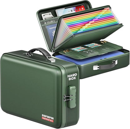 Fireproof Document Box, Hard Case Highly Flame-Resistant Fire Proof Waterproof by BigPonPon