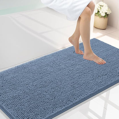 Smiry Luxury Chenille Bathroom Rugs 47x24, Extra Soft and Absorbent Shaggy Bath by Smiry