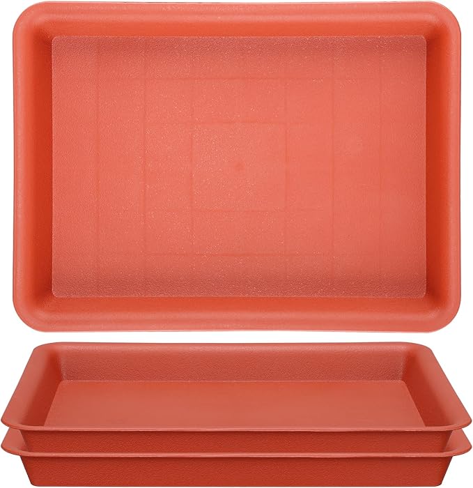 GREANER 11 Inch Red Plant Saucer, 3 Packs Plastic Plant Trays by GREANER