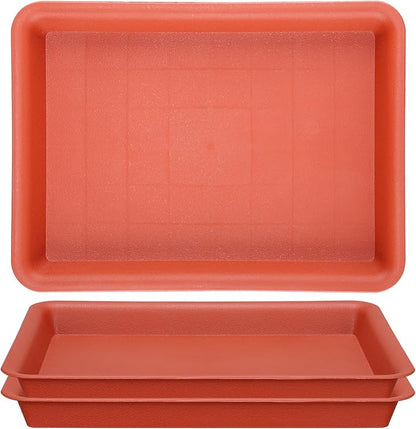 GREANER 11 Inch Red Plant Saucer, 3 Packs Plastic Plant Trays by GREANER