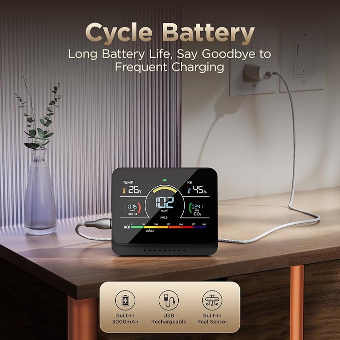 Xoopon Professional 13-in-1 Indoor Air Quality Monitor 6AQI - Image 8