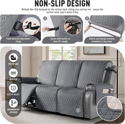 TAOCOCO 100% Waterproof Recliner Cover, Non-Slip Washable Reclining Couch Cover - Image 3