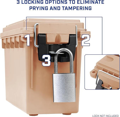 Sheffield 12627 Ammo Storage Box, Stackable .30 Cal Field Boxes, Water and Dust - Image 5