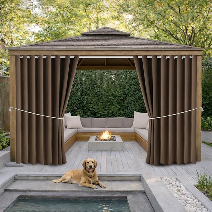 Outdoor Patio Curtain Waterproof Darkening Thermal Insulated Indoor Curtains by DivaenCamino