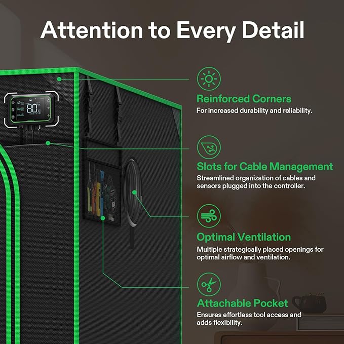 VIVOSUN P336 36"×36"×72" PRO Grow Tent, - Image 5