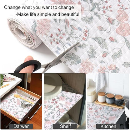Floral Drawer and Shelf Liner for Cabinets, 12IN x 20FT Non-Adhesive and Strong - Image 6