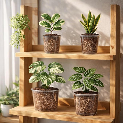 8 Packs 8 Inch Reinforced Large Clear Nursery Pots - Image 6