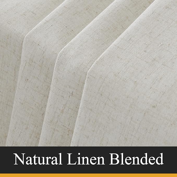 RYB HOME Natural Linen Blended Curtains - Image 6