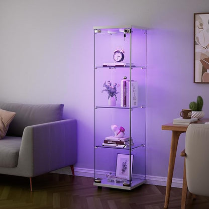 Yoluckea 4 Shelves Glass Display Cabinet - Image 4