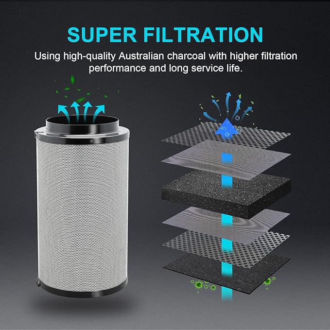 HealSmart 6 Inch Air Carbon Filter 6" Premium Australian Virgin Charcoal - Image 5