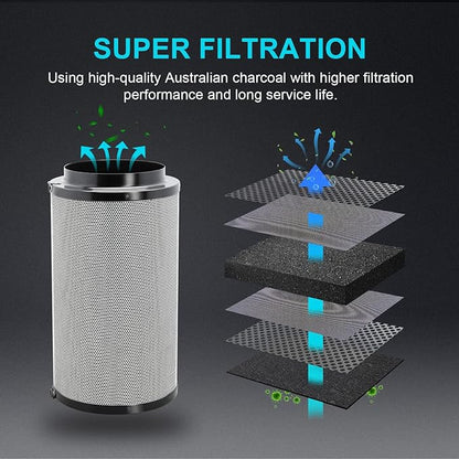 HealSmart 6 Inch Air Carbon Filter 6" Premium Australian Virgin Charcoal - Image 5
