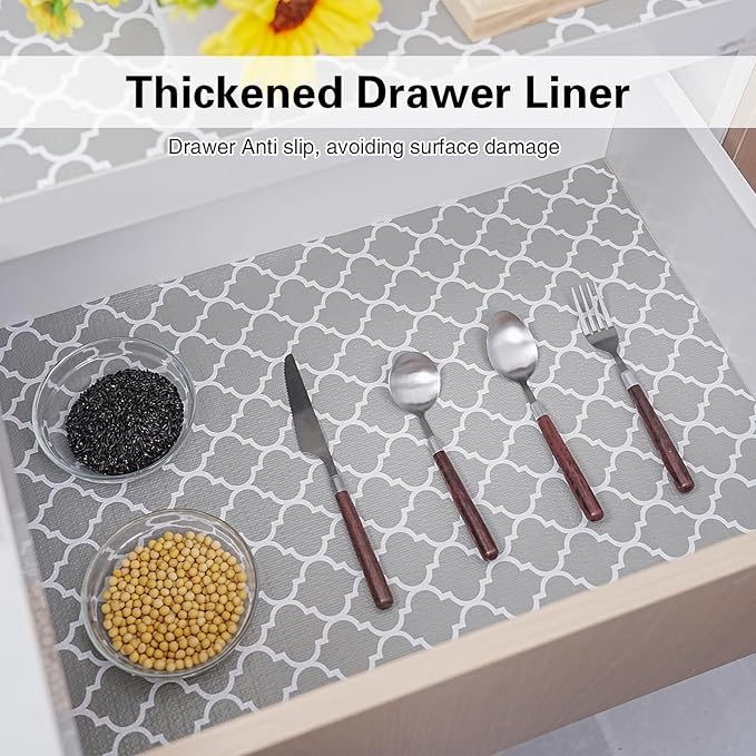 Drawer and Shelf Liner for Kitchen Cabinet, Non-Adhesive Cabinet Liner 18in x - Image 3
