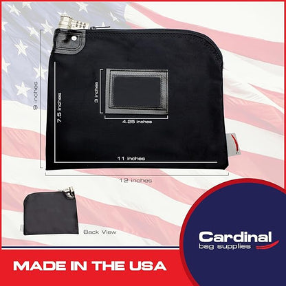 Heavy-Duty Money Bag with Lock – 9" x 12" Water-Repellent Laminated Nylon Bank - Image 2