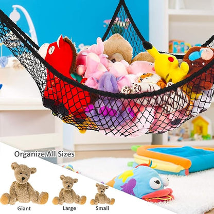 Stuffed Animal Hammock, Jumbo Toy Storage Net 83" Wall Sling Corner Extra Large - Image 4