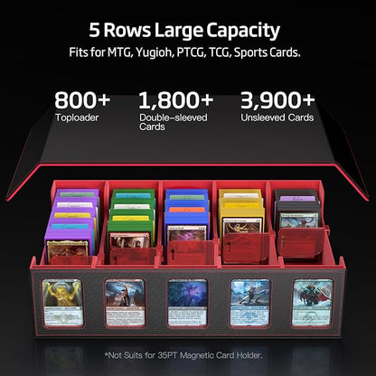 Trading Card Storage Box 5-Row 3900+ Capacity, TCG MTG Card Case - Image 3