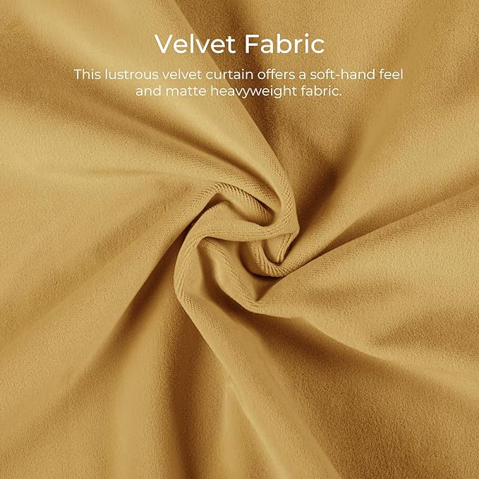 TWOPAGES Luxury Velvet Curtain Pinch Pleated Sunset Yellow Curtain 96 inch Long - Image 3