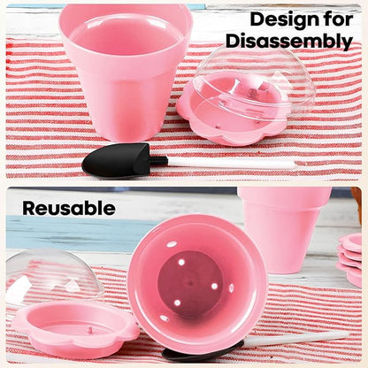 20 Pcs Nursery Pots with Humidity Dome, Cupcake Plant Nursery Pots with Bring A - Image 4