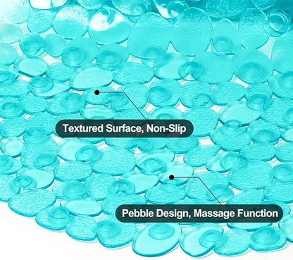 WELTRXE Pebbles Bath Mat Oval Non-Slip Bathtub Mat - Image 3
