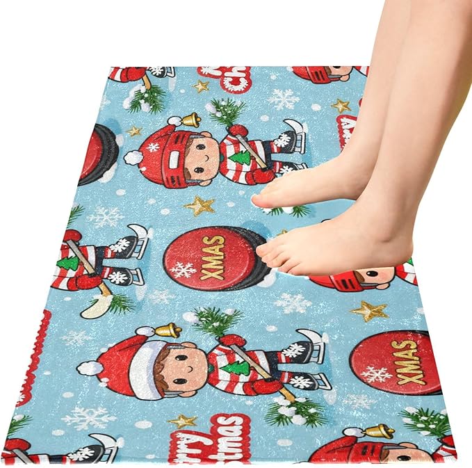 Merry Christmas Ice Hockey decorative mat non slip anti mold decorative - Image 4