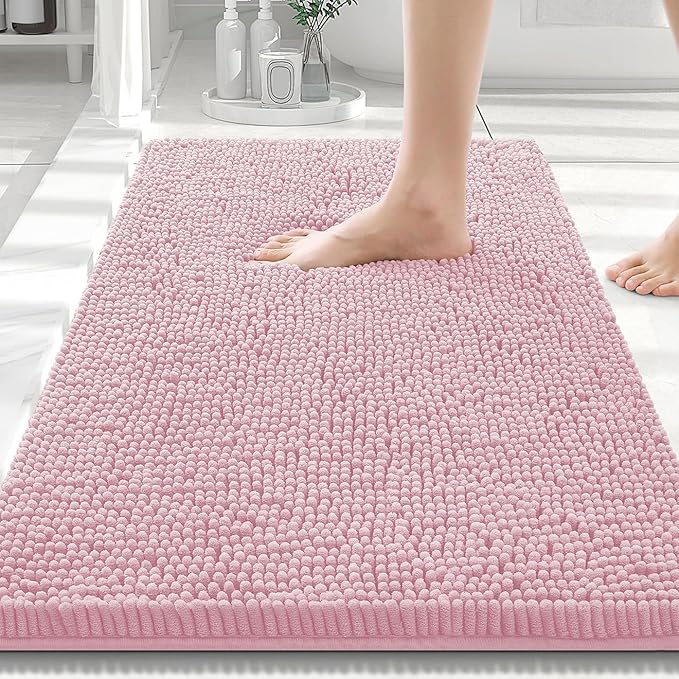 Smiry Luxury Chenille Bathroom Rugs 30x20, Extra Soft and Absorbent Shaggy Bath by Smiry