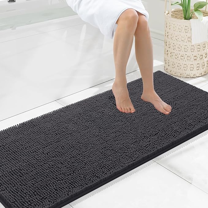 Smiry Luxury Chenille Bathroom Rugs 47x20, Extra Soft and Absorbent Shaggy Bath by Smiry