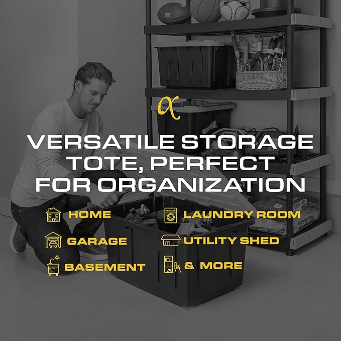 CX Black & Yellow 27-Gallon Heavy Duty Storage Bins - Image 6