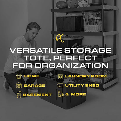 CX Black & Yellow 27-Gallon Heavy Duty Storage Bins - Image 6