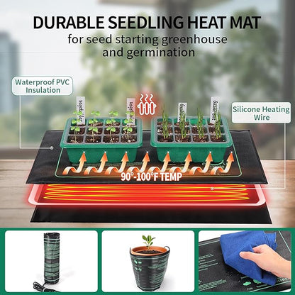 4-Pack Seed Starter Tray with Grow Light and Heat Mat, 48 Cells Seed Starter - Image 4