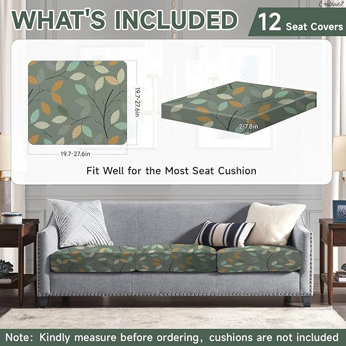 12Pcs Stretch Patio Cushion Cover - Image 2