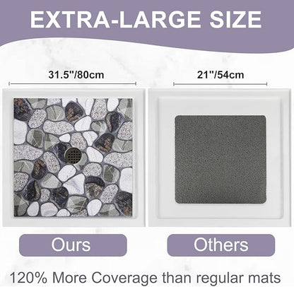 Square Shower Mat Non Slip: 32x32 Inch Extra Large Shower Mats - Image 2