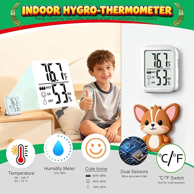Antonki 2 Pack Room Thermometer - Image 2